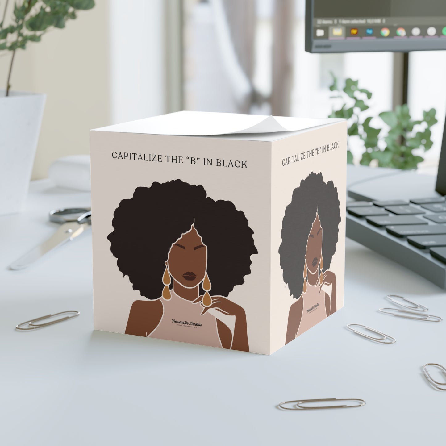 "Capitalize the 'B' in Black" Note Cube