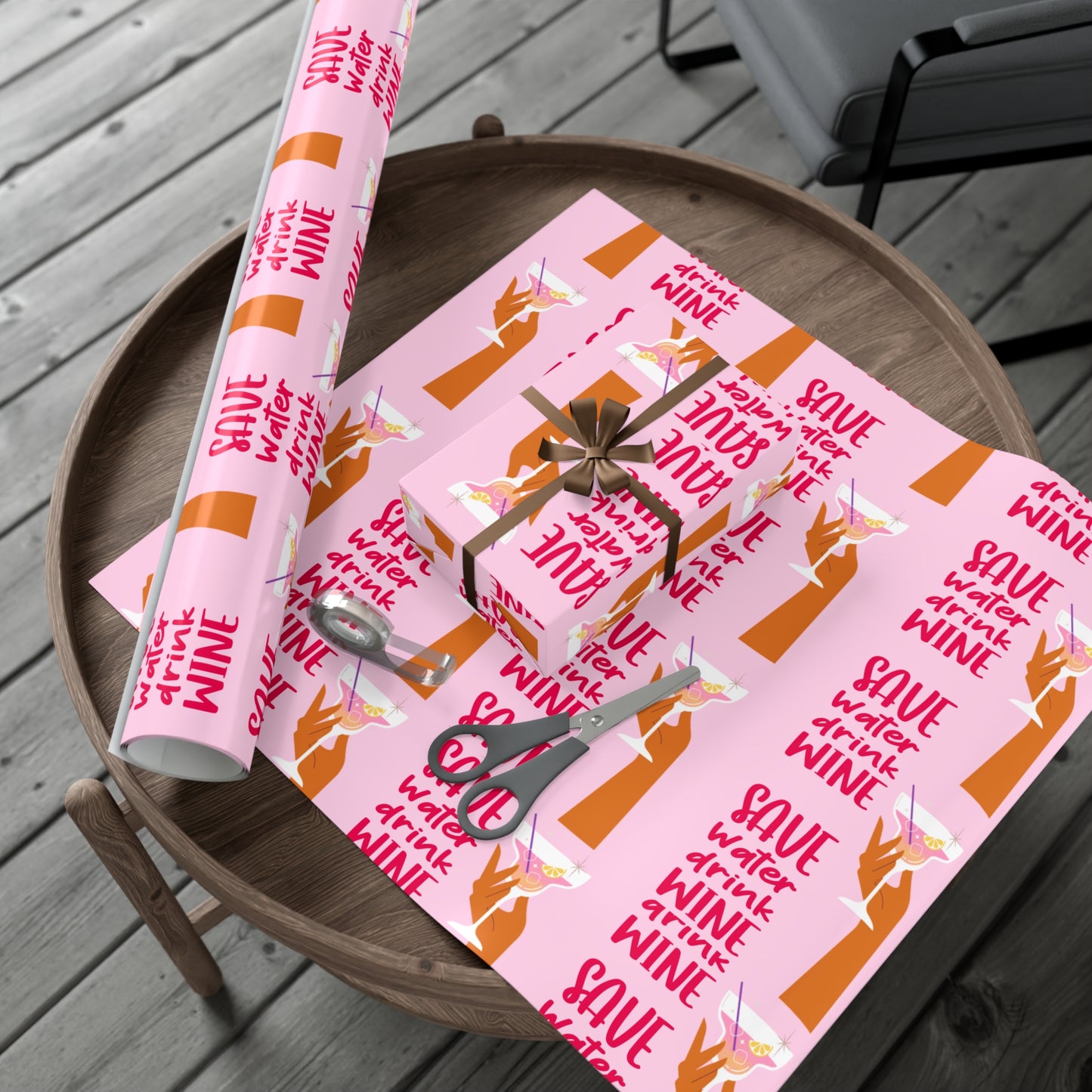 "Save Water, Drink Wine" Wrapping Sheets