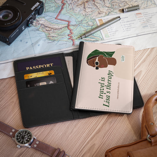 Personalized "Travel is my Therapy" Passport Cover