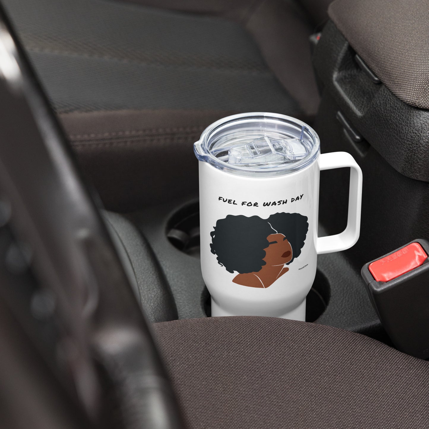 "Fuel for Wash Day" Tumbler w/ Handle