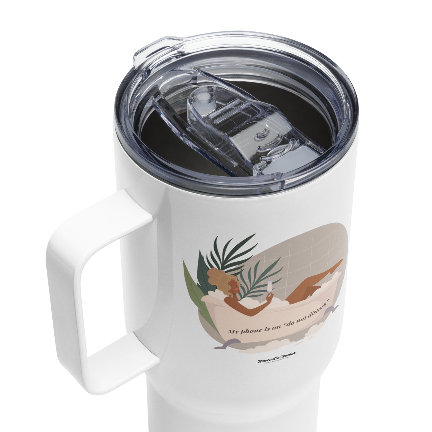 "Do Not Disturb Bath Time" Tumbler w/ Handle